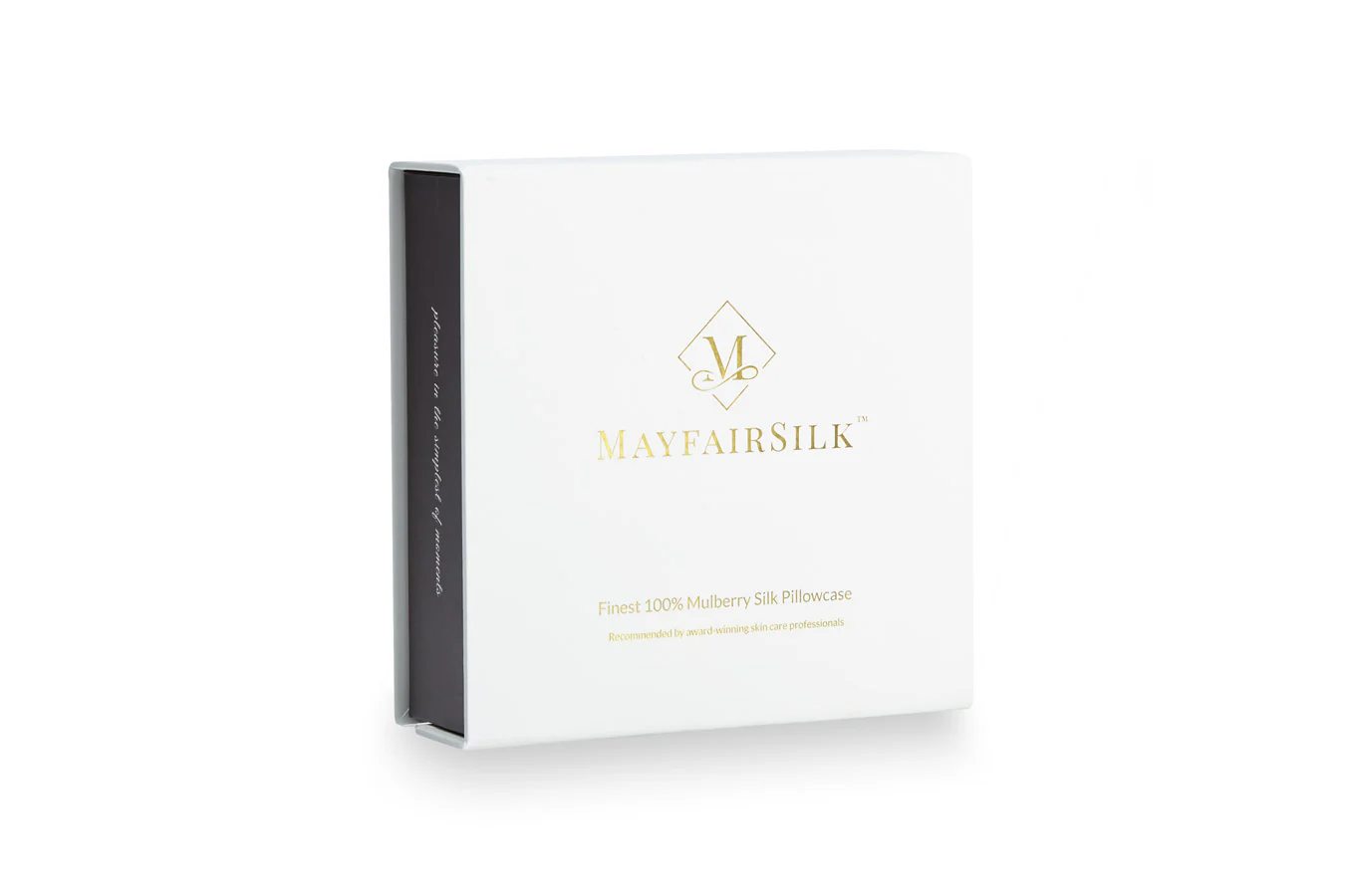 Brilliant White & Champagne Oxford Pure Silk Pillowcase - Image 3