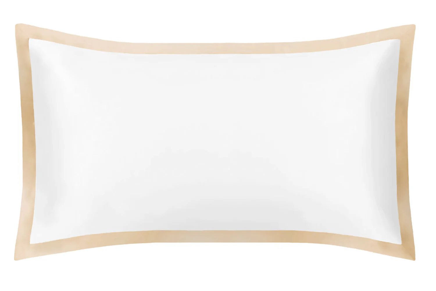 Brilliant White & Champagne Oxford Pure Silk Pillowcase - Image 4