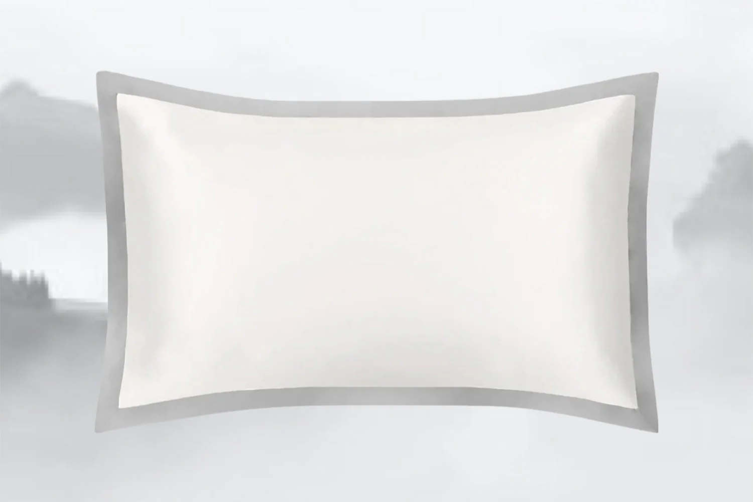 Ivory & Oyster Grey Oxford Pure Silk Pillowcase - Image 5